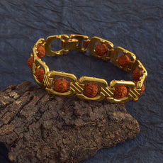 5 Mukhi Gold Plated Essential Rudraksha Bracelet