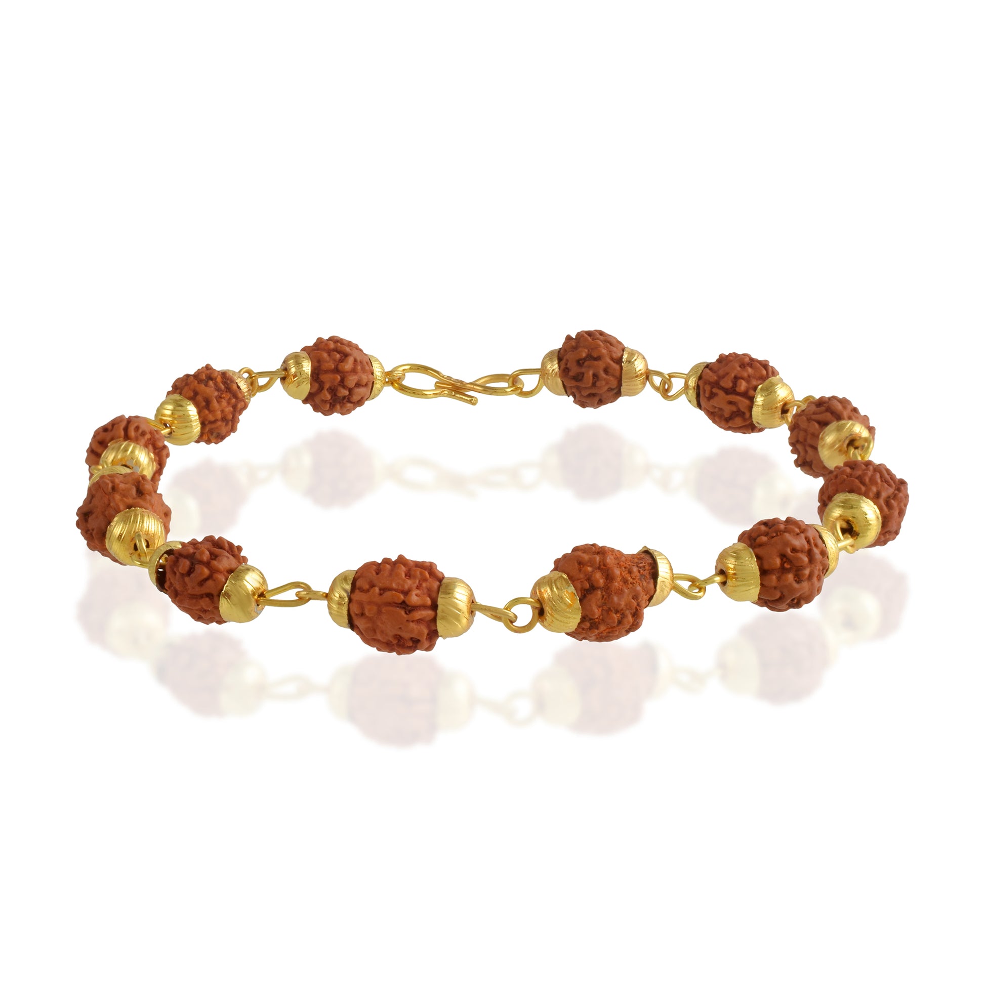 5 Mukhi Rudraksha Bracelet - Gold Plated