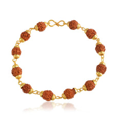 5 Mukhi Rudraksha Bracelet - Gold Plated