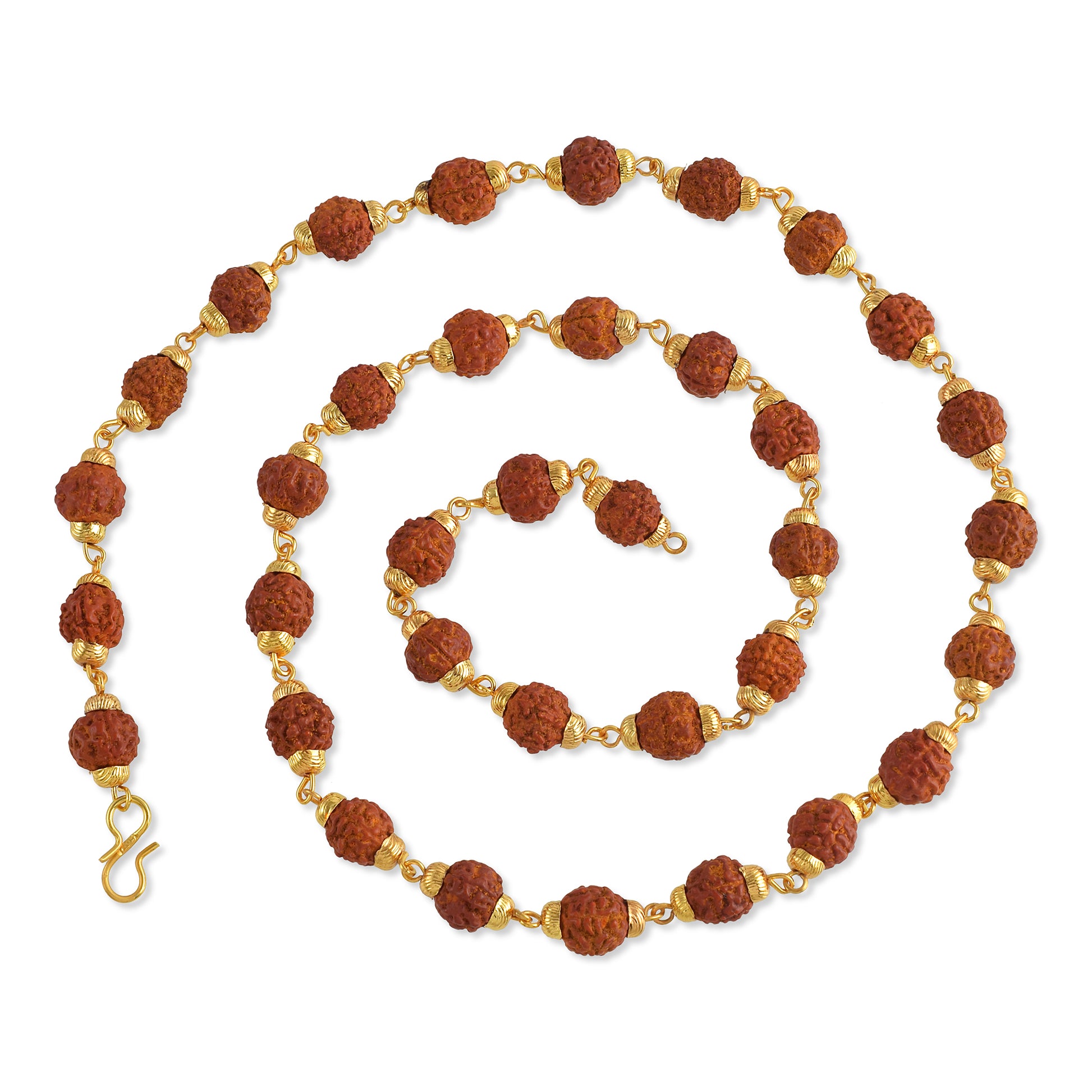 5 Mukhi Rudraksha Mala - Gold Plated