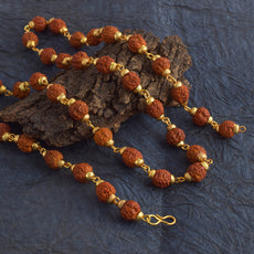 5 Mukhi Rudraksha Mala - Gold Plated