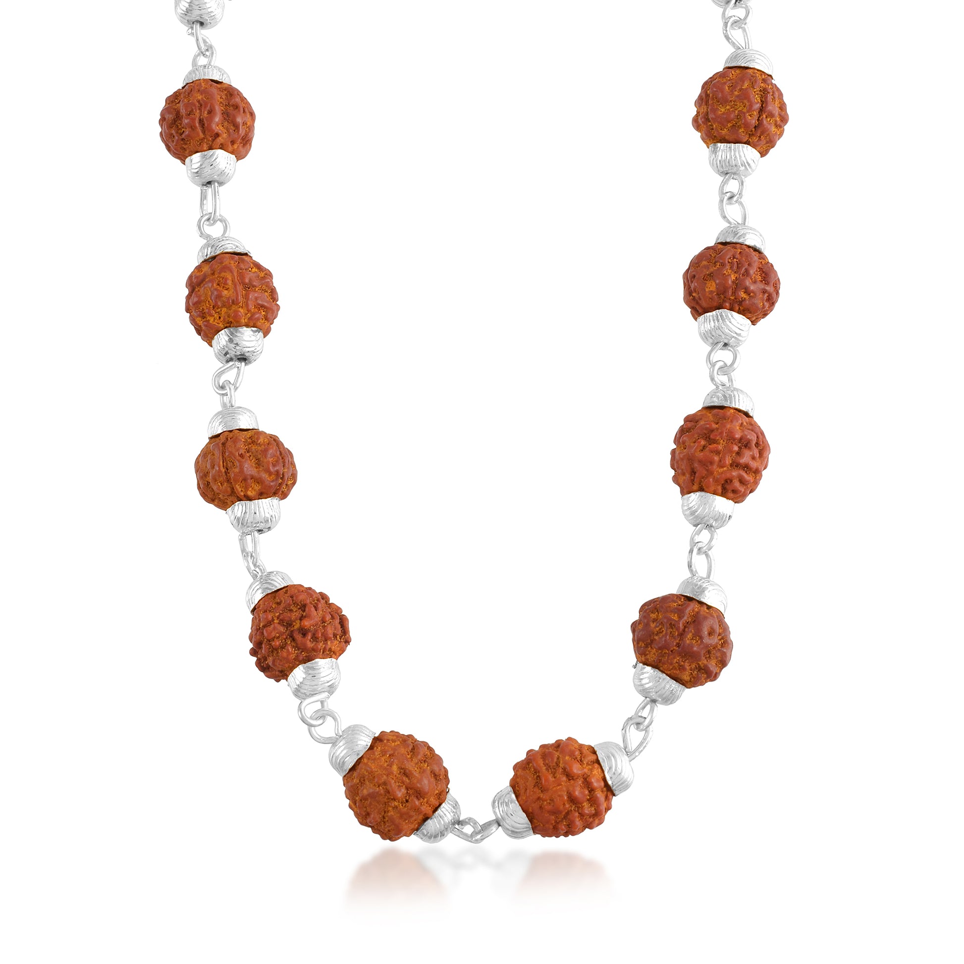 5 Mukhi Rudraksha Mala - Silver Plated