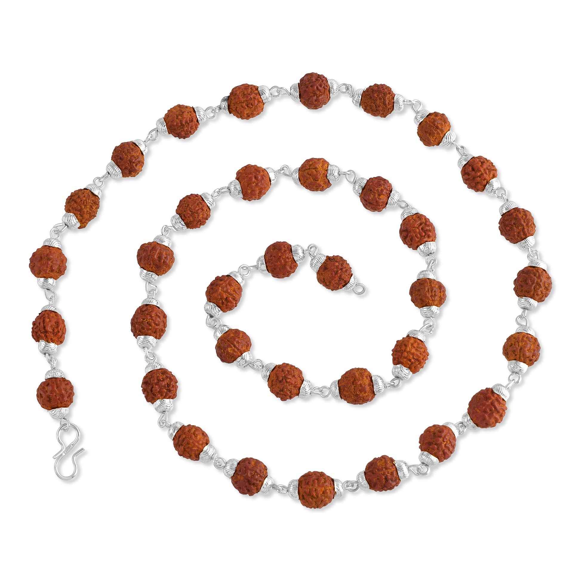 5 Mukhi Rudraksha Mala - Silver Plated