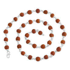 5 Mukhi Rudraksha Mala - Silver Plated