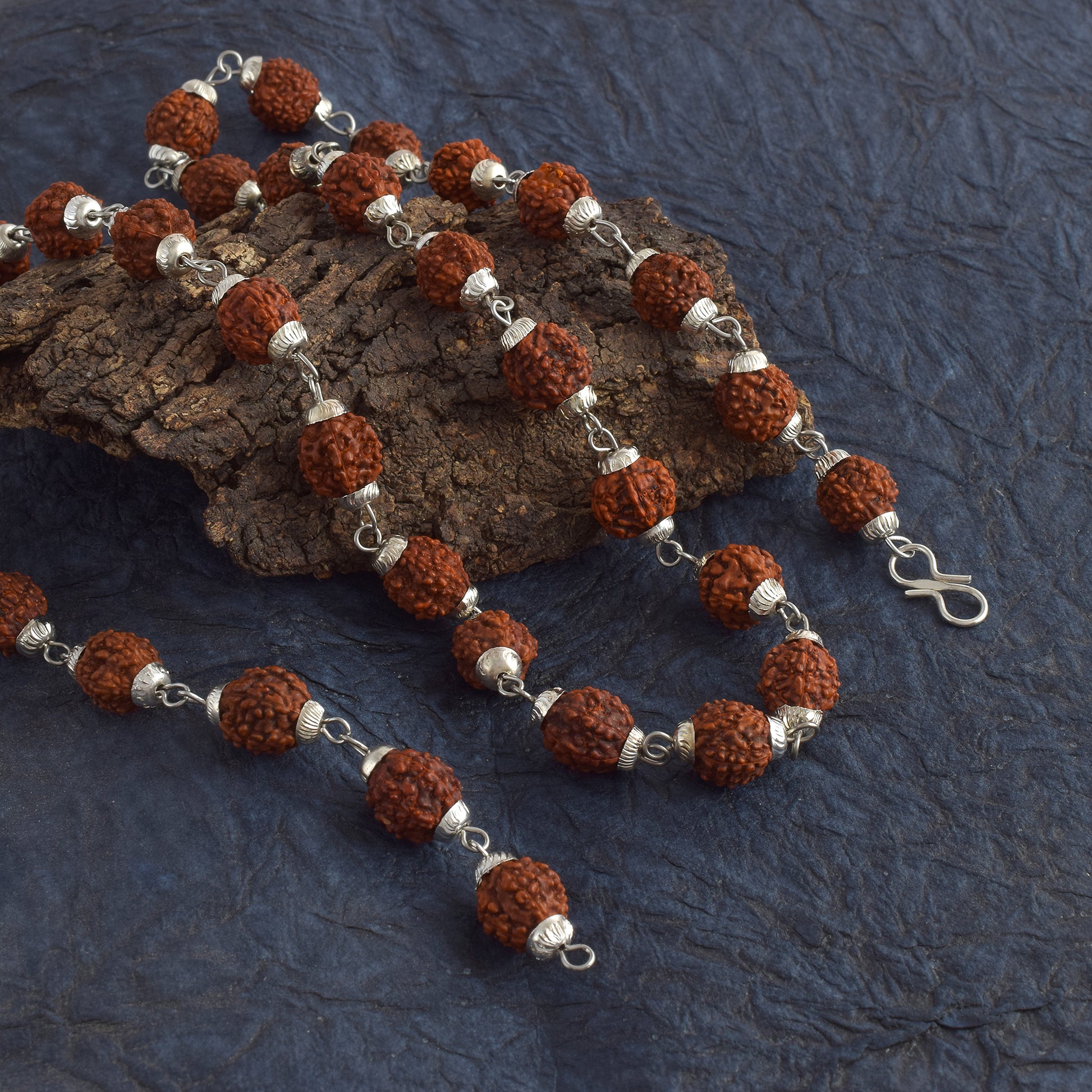 5 Mukhi Rudraksha Mala - Silver Plated