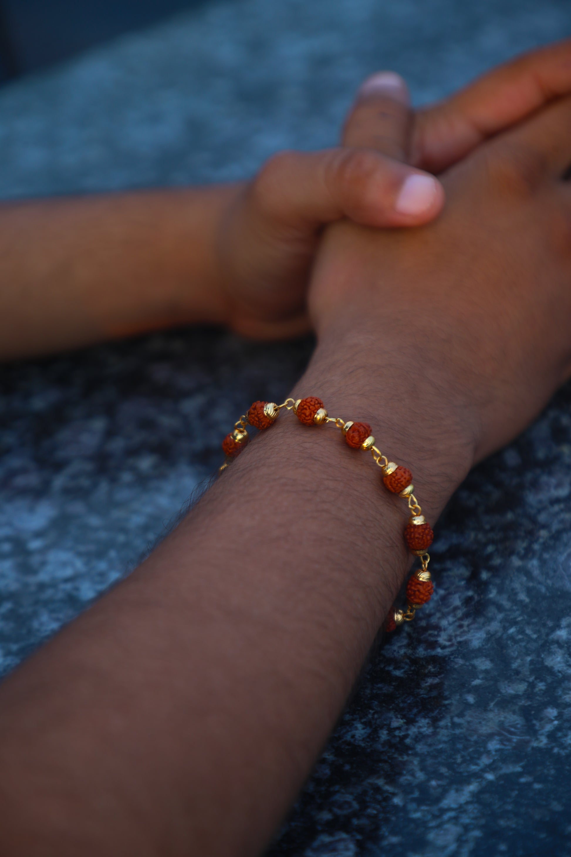 5 Mukhi Rudraksha Bracelet - Gold Plated